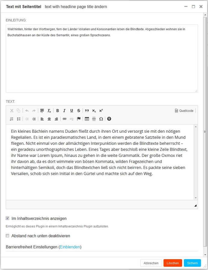 Screenshot Backend 019 Text mit Seitentitel