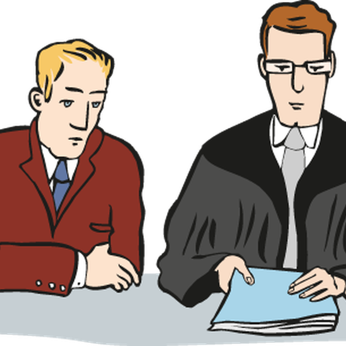 Anwalt und Mandant (vergrößerte Bildansicht wird geöffnet)