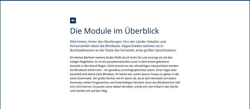 Beispielbild Text mit Seitentitel Modul