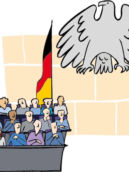 Regierungsmitglieder im Bundestag (vergrößerte Bildansicht wird geöffnet)