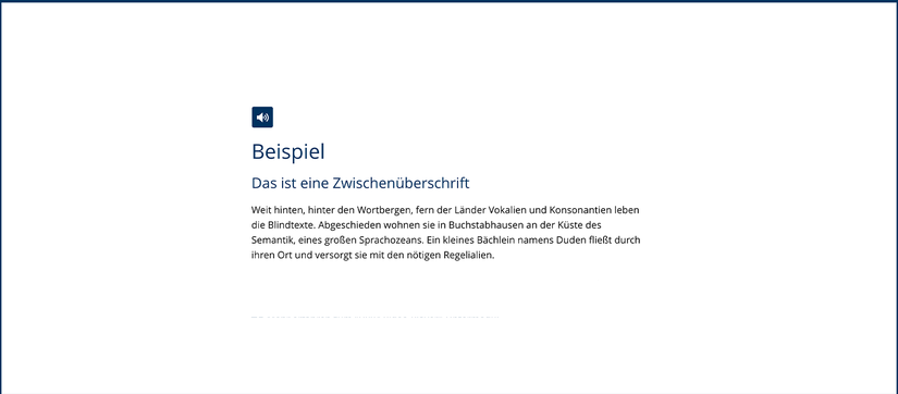 Beispielbild Zwischenüberschrift Untermodul