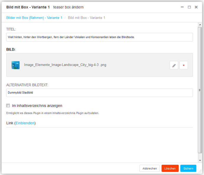 Screenshot Backend 004E Bild mit Box
