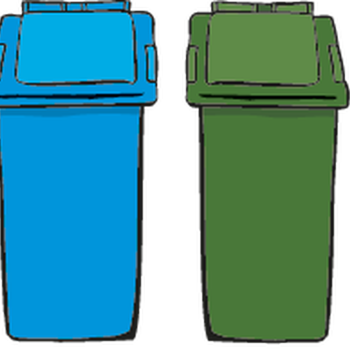 Verschiedenfarbige Mülltonnen (vergrößerte Bildansicht wird geöffnet)