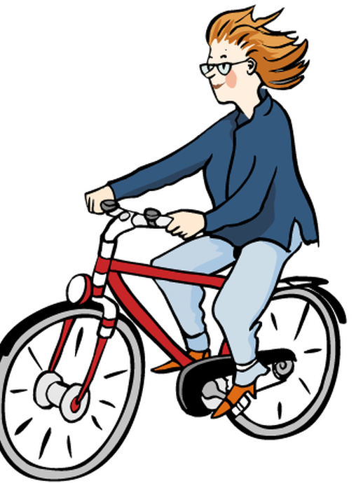 Eine Person auf einem Fahrrad (vergrößerte Bildansicht wird geöffnet)