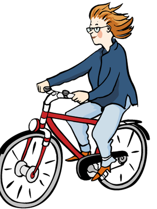 Eine Person auf einem Fahrrad (öffnet vergrößerte Bildansicht)
