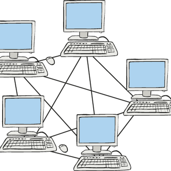 Mehrere Computer sind miteinander vernetzt (vergrößerte Bildansicht wird geöffnet)