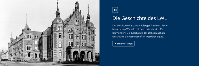 Screenshot eines Bild mit Text-breit-Moduls auf der LWL-Portalseite