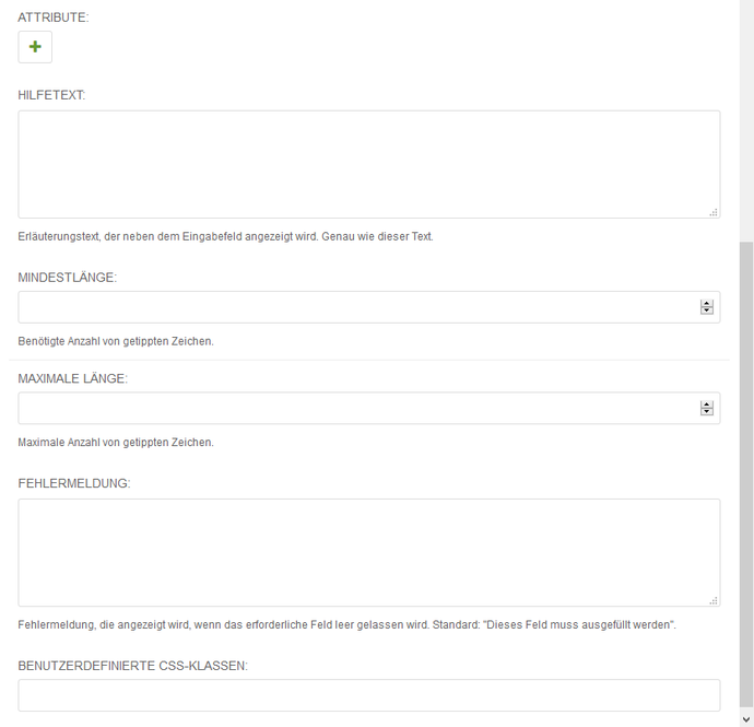 Screenshot Backend U008E17 Textfeld erweiterte Einstellungen