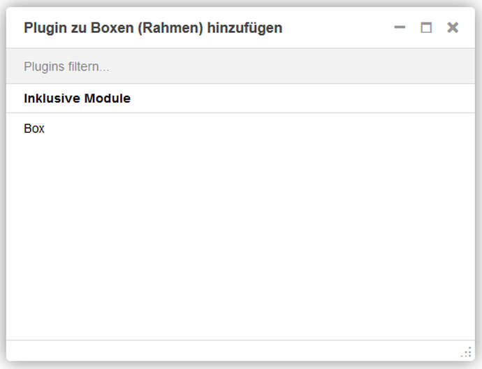 Screenshot Backend Rahmenmodul
