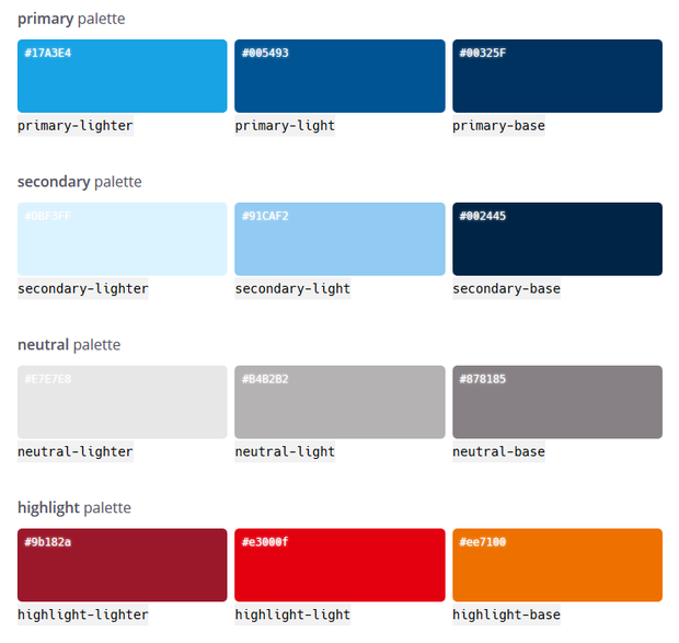 Farbpalette des LWL-Basis-Design Farbpalette des LWL-Basis-Design