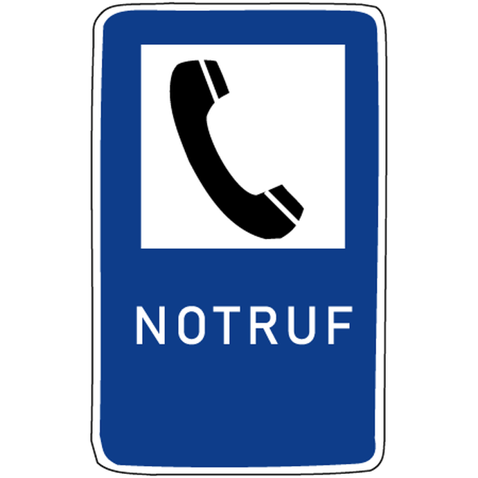 Notrufschild (vergrößerte Bildansicht wird geöffnet)