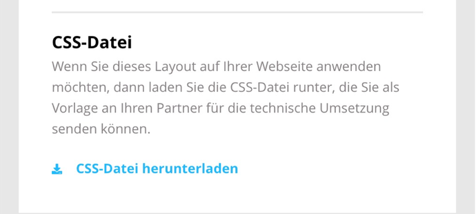 Abschnitt aus dem Designschema-Generator CSS-Datei