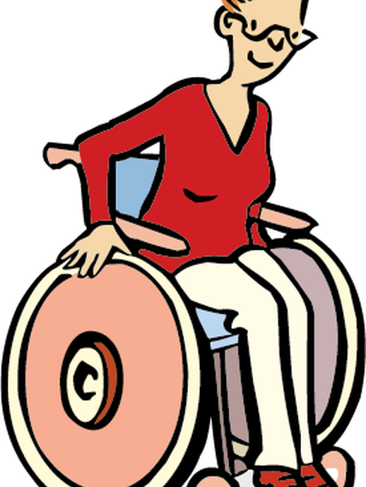 Rollstuhlfahrerin (vergrößerte Bildansicht wird geöffnet)