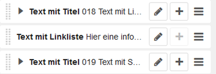 Screenshot Strukturmodus mit ausgewählten Modulen