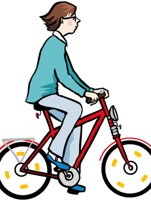 Eine Person auf einem Fahrrad (vergrößerte Bildansicht wird geöffnet)