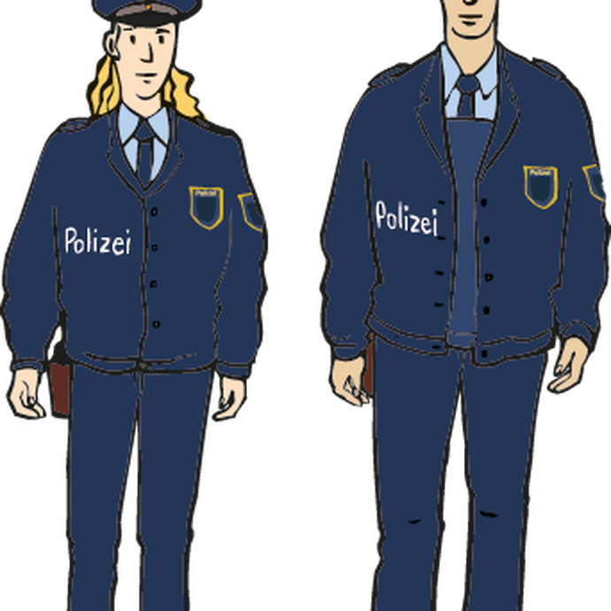Polizistin und Polizist (vergrößerte Bildansicht wird geöffnet)