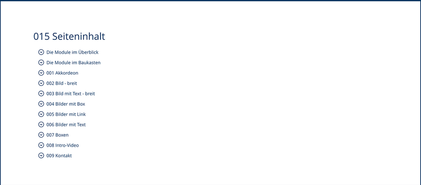 Beispielbild Seiteninhalt Modul