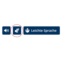 Button mit Symbol für Gebärdensprache