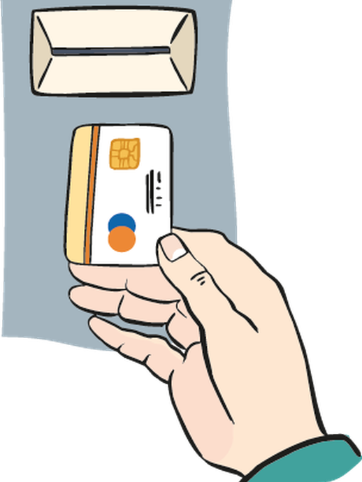 EC-Schlitz eines Geld-Automaten (vergrößerte Bildansicht wird geöffnet)