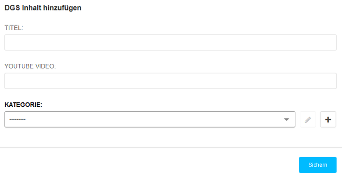 Screenshot des Bereichs "DGS Inhalt hinzufügen" in der Maske des LWL-django-CMS