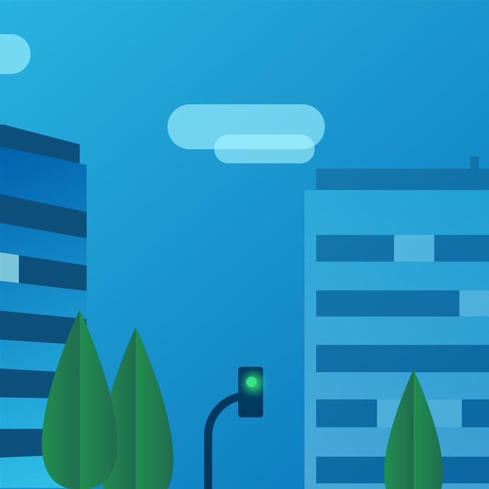Illustration einer Stadt (öffnet vergrößerte Bildansicht)