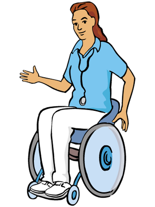Ärztin Rollstuhl (vergrößerte Bildansicht wird geöffnet)
