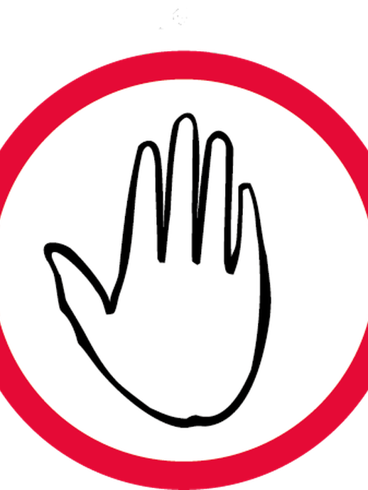 Hand in einem roten Kreis (öffnet vergrößerte Bildansicht)