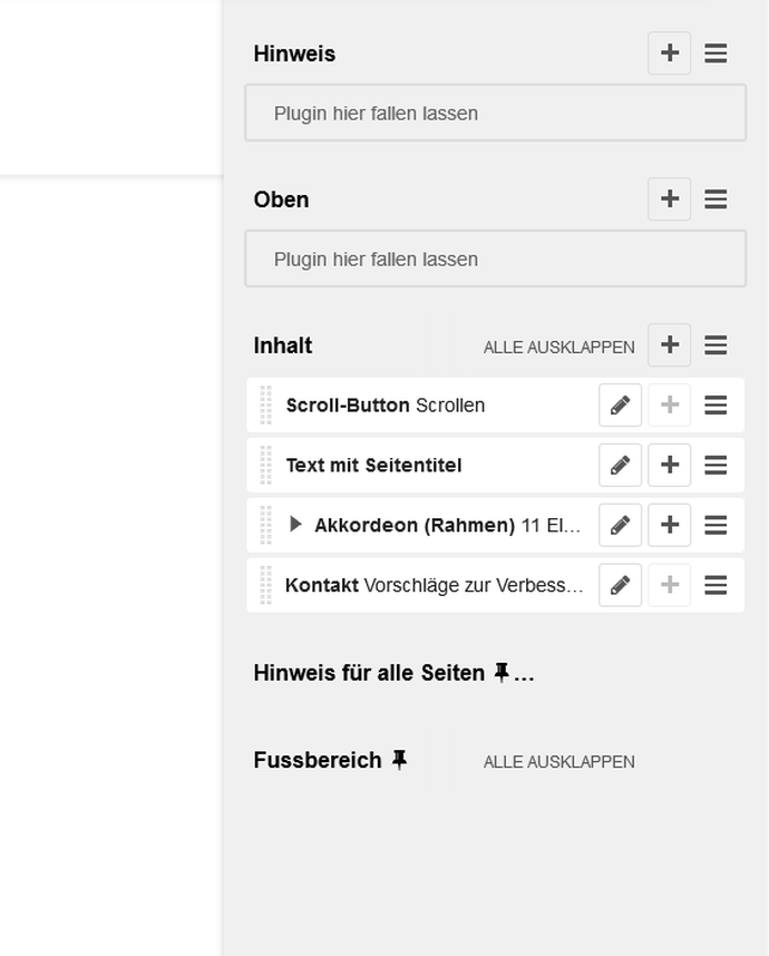 Screenshot Strukturmodus