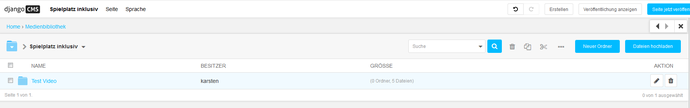 Screenshot der Medienbibliothek