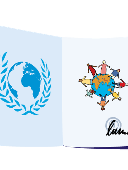 Dokument mit dem Zeichen der Vereinten Nationen (vergrößerte Bildansicht wird geöffnet)