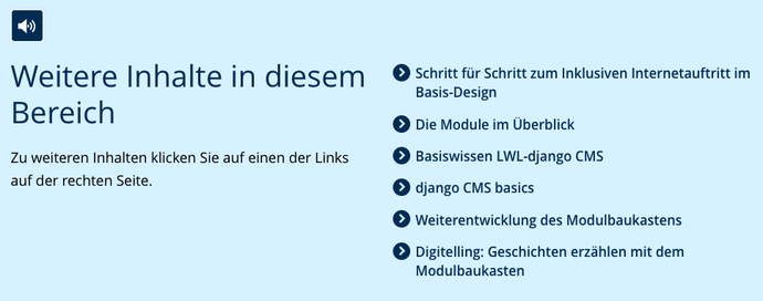 Beispielhafte Verwendung des Plugins »Liste der Unterseiten« mit blasser Hintergrundfarbe.