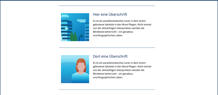 Beispielbild Liste mit Bildern Modul