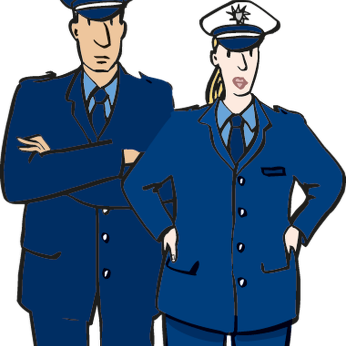 Polizistin und Polizist (öffnet vergrößerte Bildansicht)
