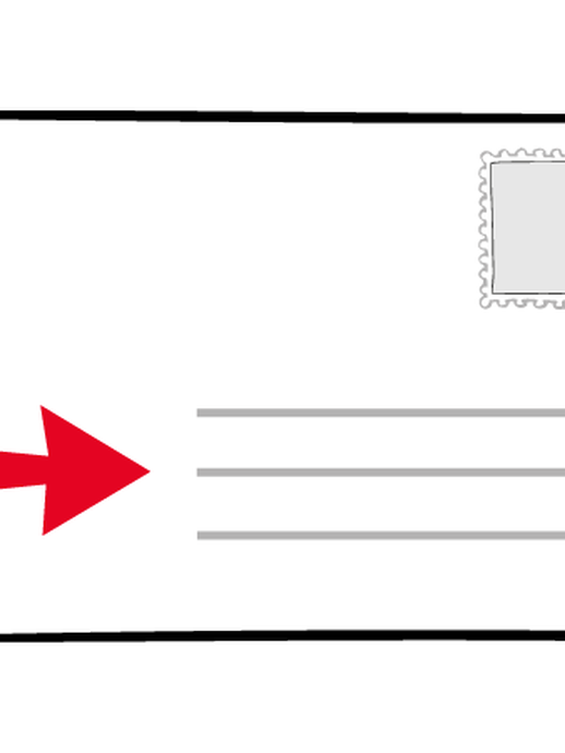 Postkarte mit Adressfeld (vergrößerte Bildansicht wird geöffnet)