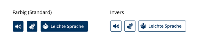 Ansicht Optionen für den Styling-Parameter Inklusions-Buttons Farben