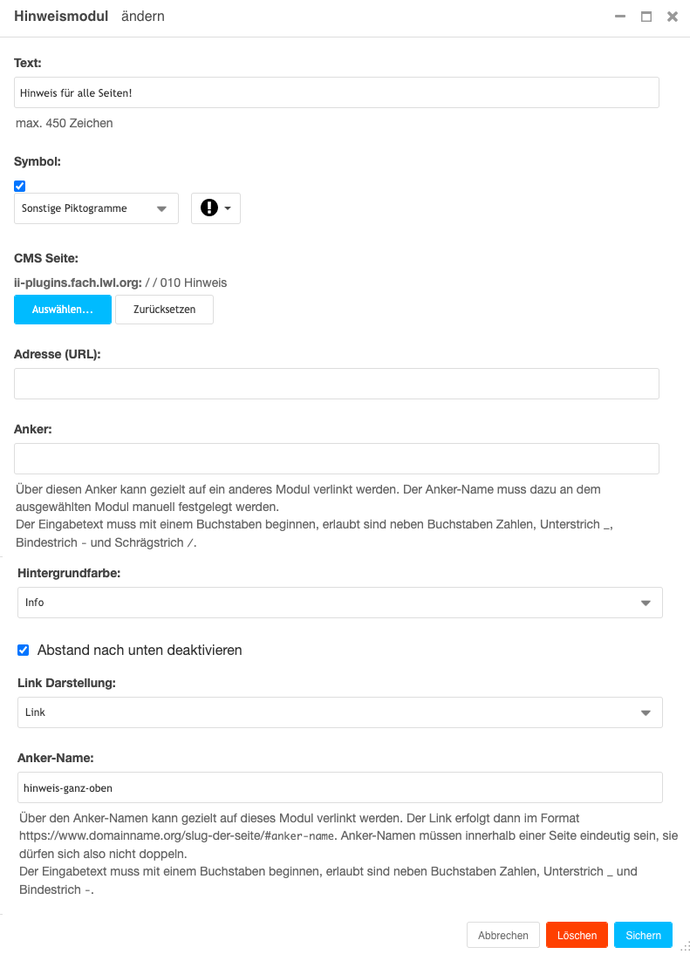 Screenshot Plugin 010 Hinweis