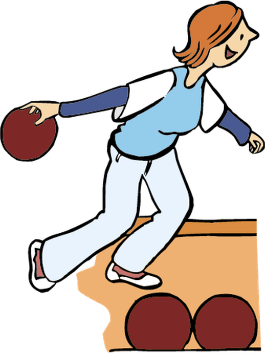 Eine Frau wirft einen Bowling-Ball (öffnet vergrößerte Bildansicht)