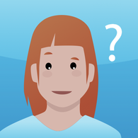 Illustration einer Frau mit Fragezeichen neben dem Kopf Illustration einer Frau mit Fragezeichen neben dem Kopf