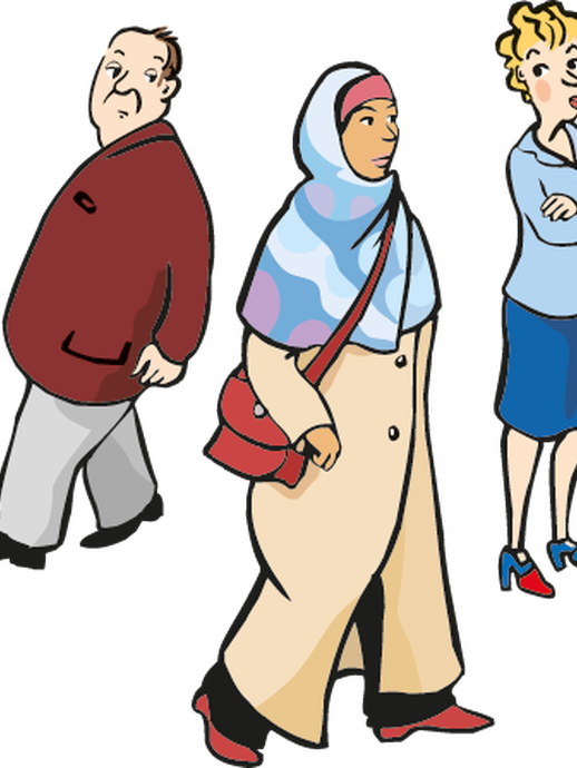 Muslimin hinterhergucken (öffnet vergrößerte Bildansicht)